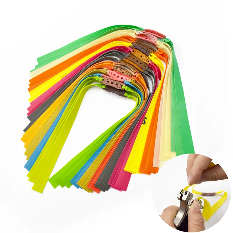 

Powerful Slingshot Flat Rubber Band 0.5mm-1.2mm Outdoor Shooting Hunting Slingshot Rubber Band Accessories, Colorful