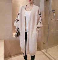 

Autumn Winter Hot Sale Fashion Women Long Sleeve Cardigan With Floral Sweater Women's Knitted Female Cardigan Femme