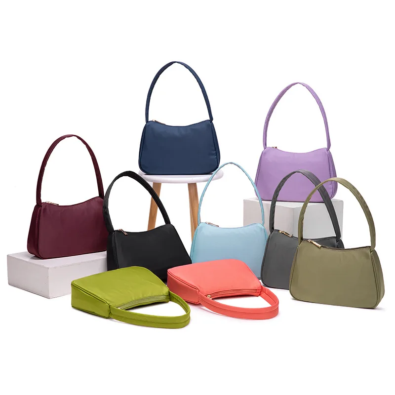 

2020 fashion design armpit bags woman ladies simple shoulder female hand bags custom logo oxford underarm women designers bags, Blue,green,black,colorful