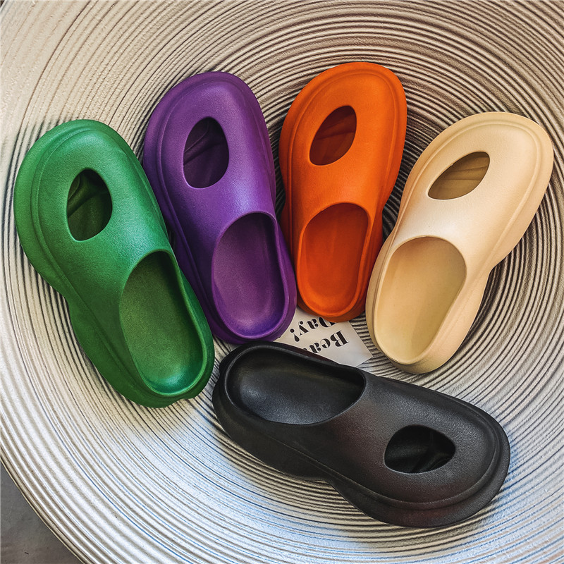 

Happy Original Stock Fast Dispatch High quality hot unisex lovers indoor bathroom slides slippers platform outdoor yeezi slide
