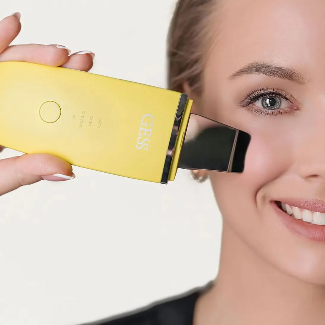 

Ultrasonic Skin Scrubber Deep Face Cleaning Machine Peeling Shovel Facial Pore Cleaner Face Skin Scrubber Lift Machine, Lemon yellow