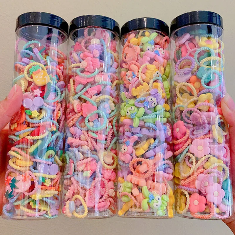 

10PCS 2023 Hot Children Cute Candy Color Small Mini Thumb Hair Ties Set Lovely Rubber Bands Girls Hair Accessories