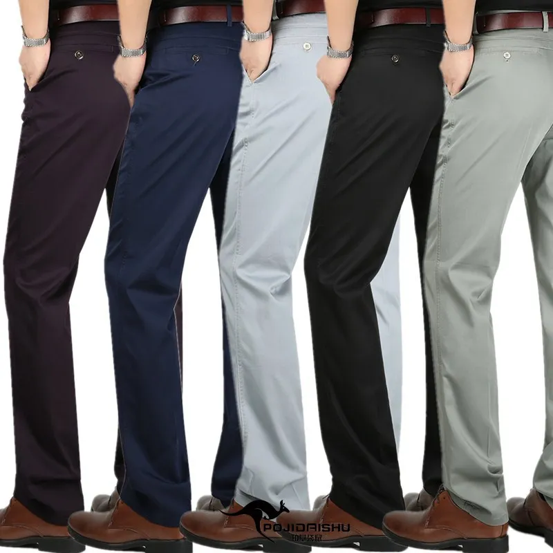 

YSMARKET Fashion Cotton Men Suit Pants Autumn Winter Solid Color Formal Business Casual Blazer Pants Hip Hop Style Trousers