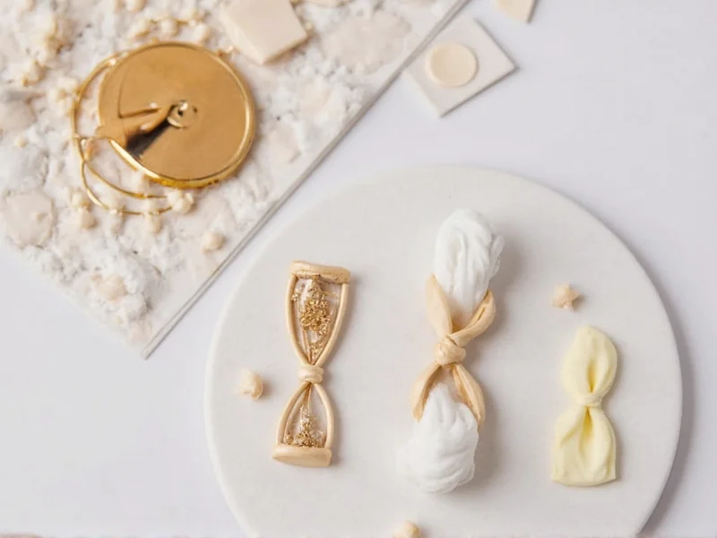 Crafting hourglass motifs with polymer clay for crown
