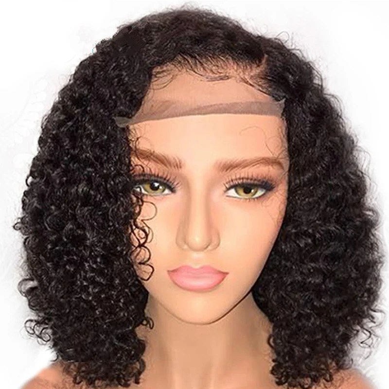 

Wholesale Front Lace Wig European And American Style Afro Curly Human Hair Wigs