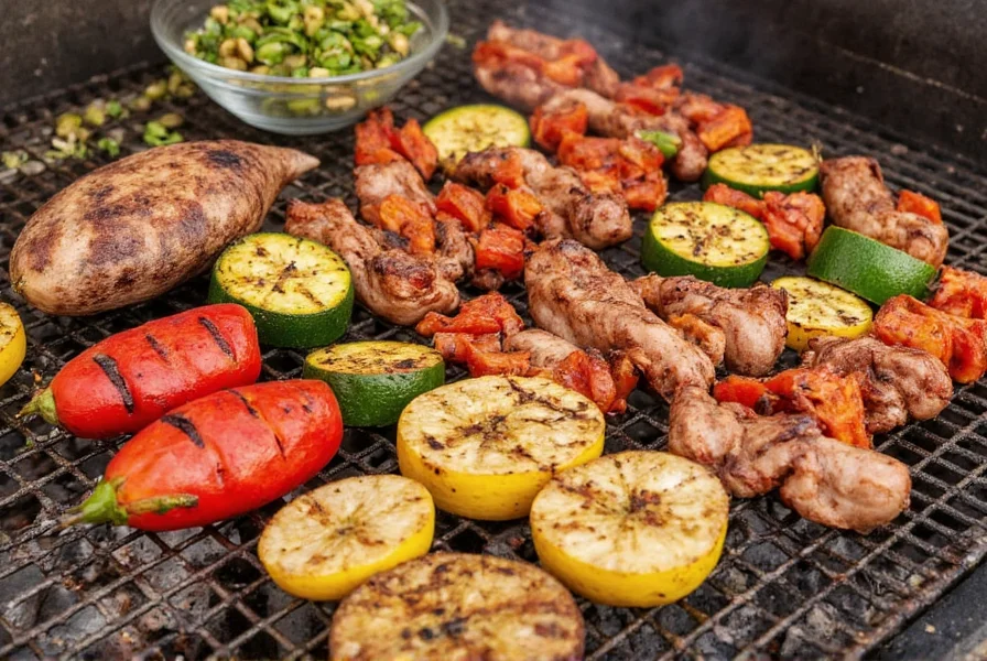 Fresh vegetables ready for grilling