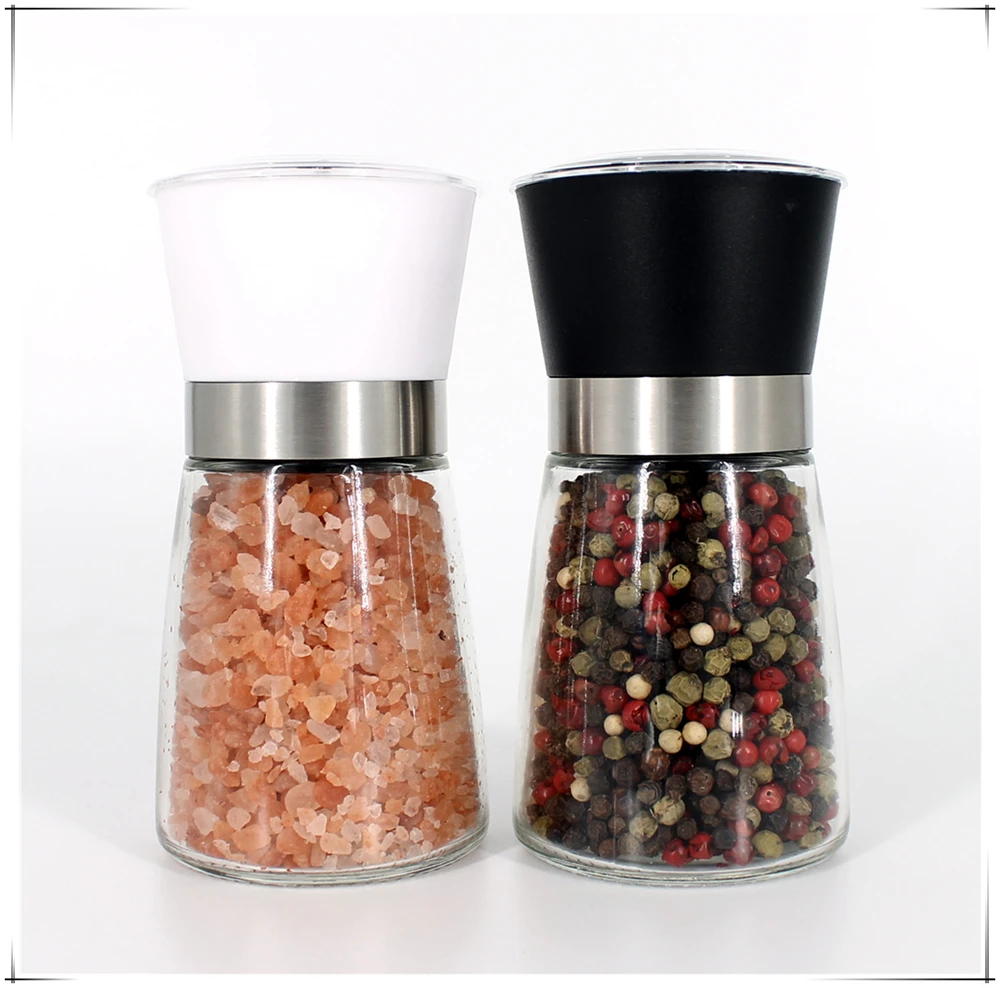 Amazon Hot Glass Bottle Manual Salt And Pepper Mill Grinder Set ...