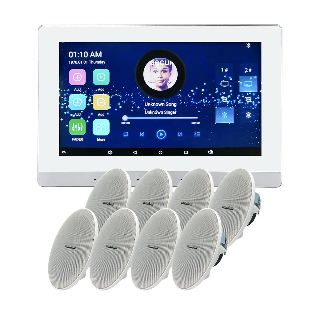 

New Coming Android Blue tooth WiFi Wall Amplifier Kit Audio PA System Coxial In Ceiling Mount Speaker