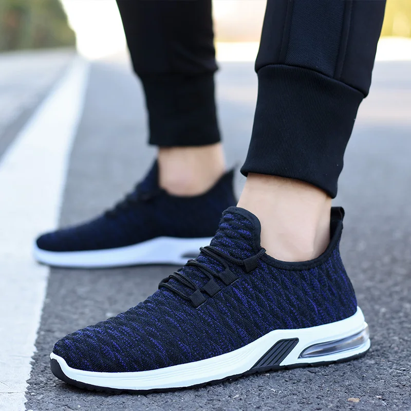 

latest low price Factory suppliers shoes manufacturer Wholesale custom mesh Casual sneakers men running sport shoes, Black, grey, blue