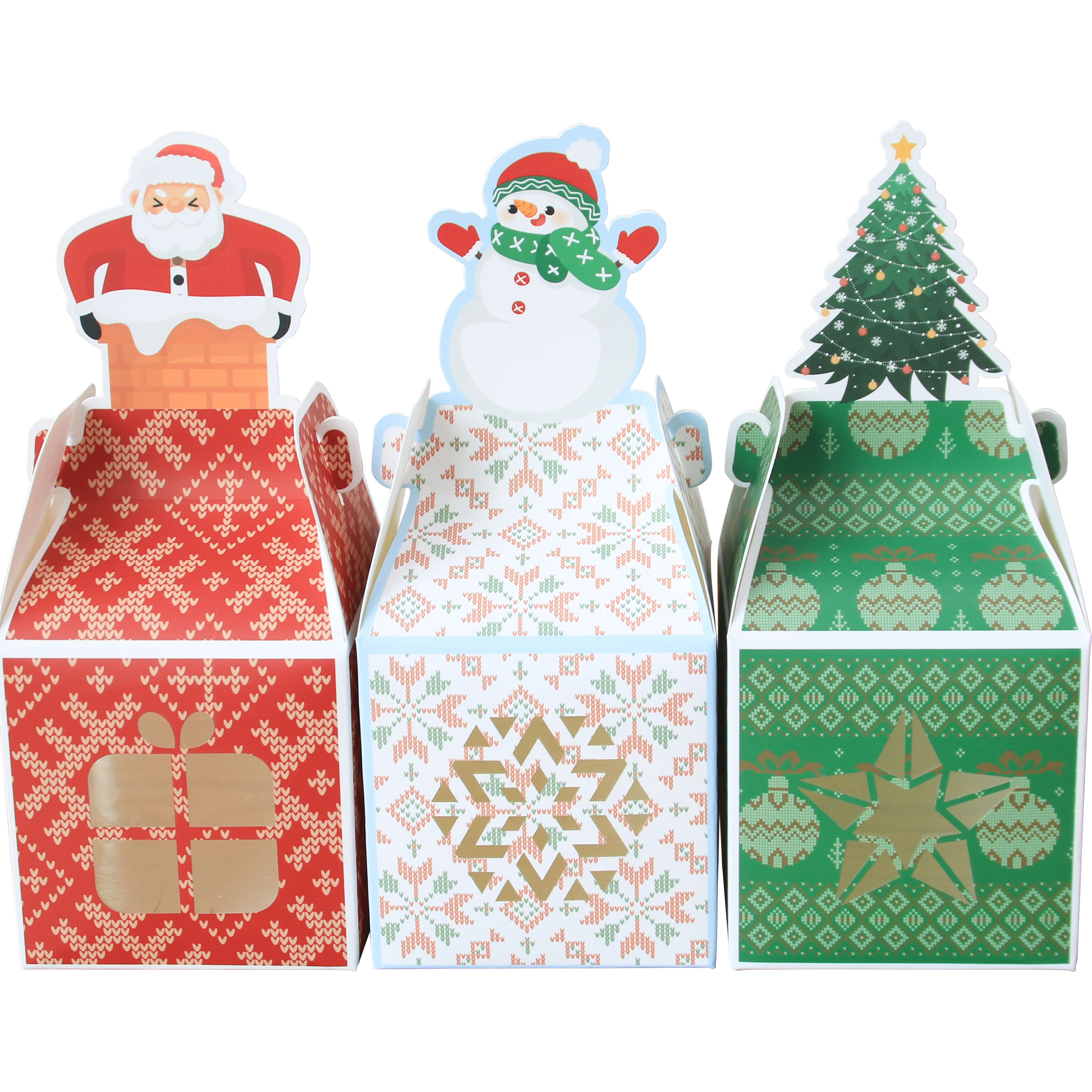 

2022 newly design Cookie Boxes for Holiday Pastries Cupcakes Brownies Christmas paper Bakery cookie Treat Boxes