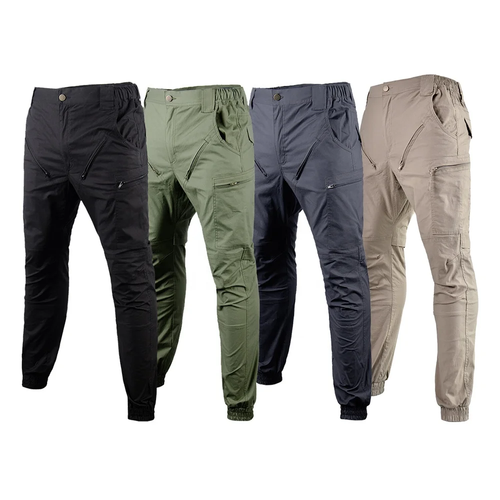 

OEM New Arrival Casual Camouflage Green Cargo Pants Elastic Hem Skinny, Black,army green ,grey