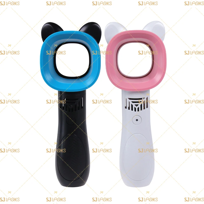 

Free samples Rechargeable Mini USB Fan for lashes extension glue dry quickly with cat ears from lashes vendor with your logo, Black/pink