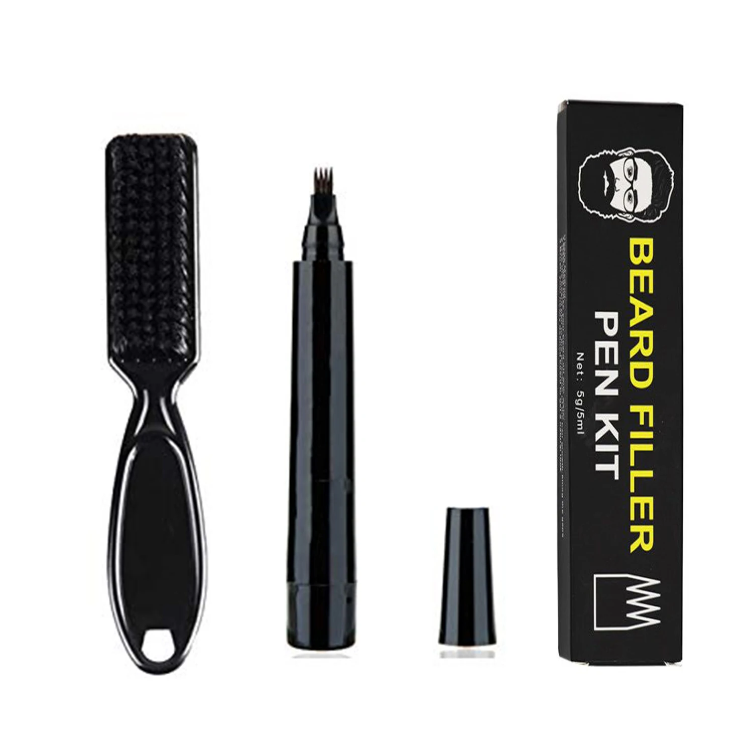 

Private Label Beard Growth Pen Sweat Proof Beard Pencil Filling Beard Pen Kit, Black,brown,dark brown