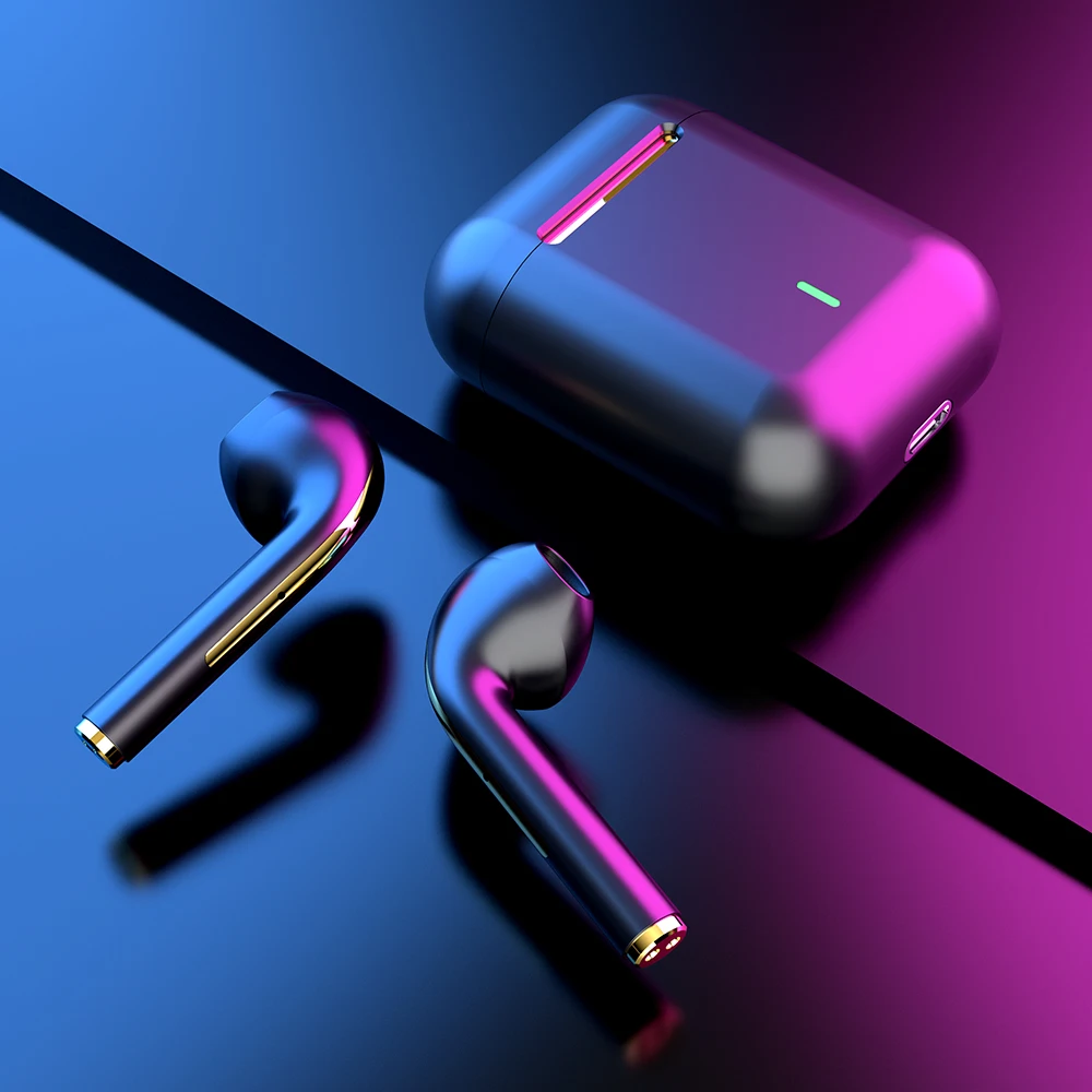 

2021 TWS earphones Bt 5.0 Wireless Headsets Truely Tws Gaming Wireless Earbuds J18 with Charging Case