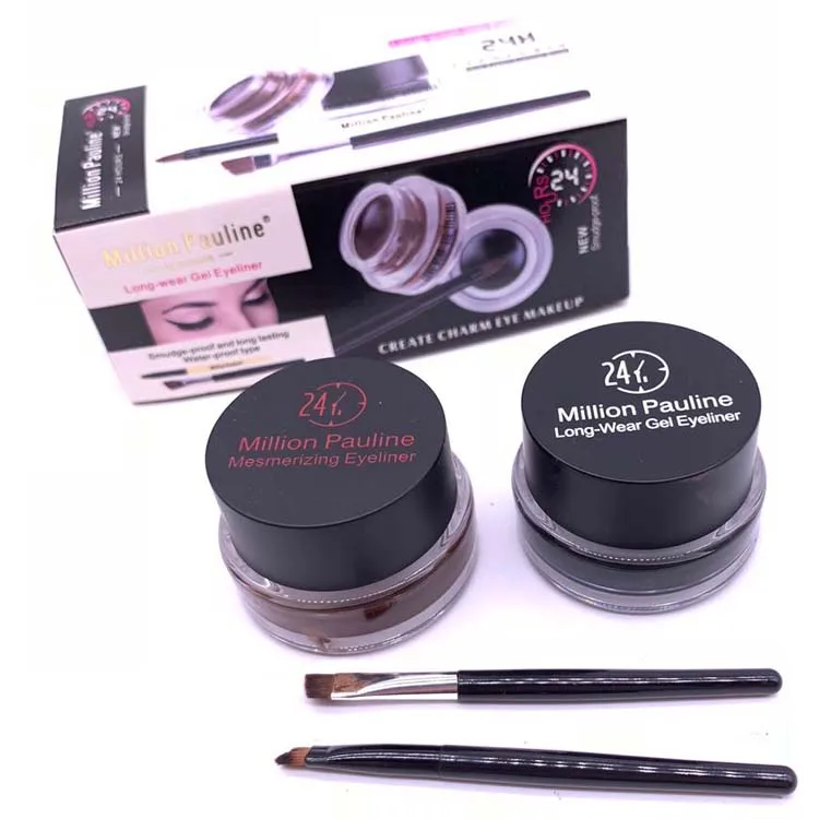 

Factory Sale Natural Waterproof Long Lasting Quick Dry Eyeliner Gel HotSale Eyeliner Beauty Makeup, Black+brown