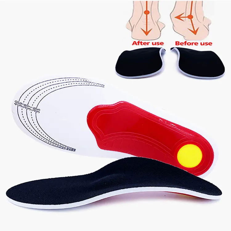 

Orthotic Gel High Arch Support Insoles Gel Pad 3D Arch Support Flat Feet Women Men Pain Orthopedic Shoe Insoles, Red+white