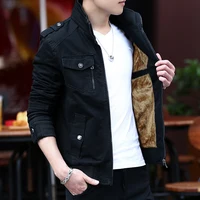 

Custom Winter Cotton Long Sleeve Jacket Men Jean Jacket With Fleece Wholesale