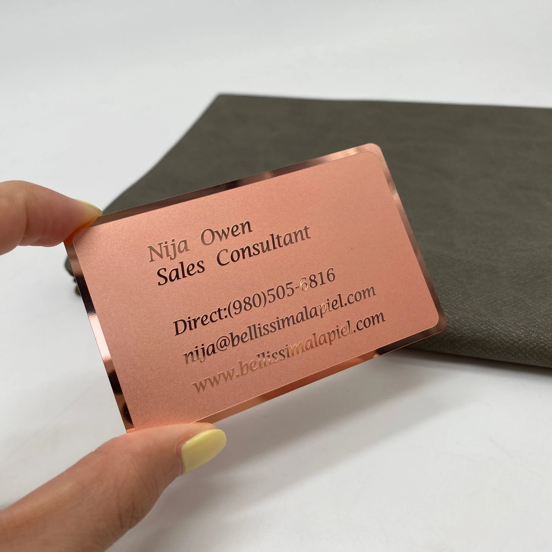 

DU rose gold business metal cards, Cmyk color or pantone color