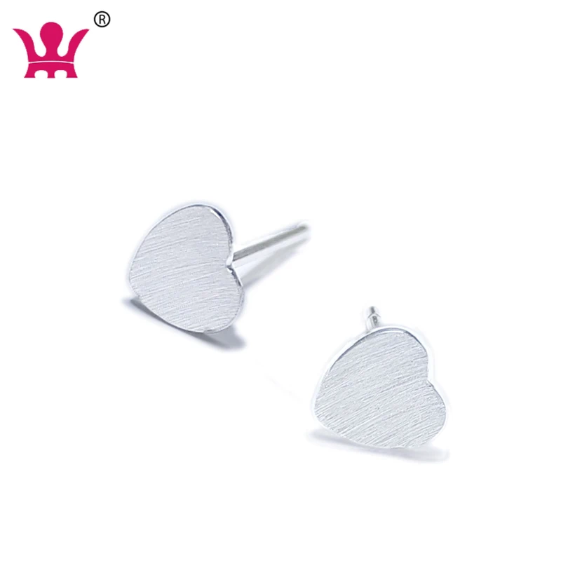 

Brushed Sterling Silver Tiny 5mm Heart Stud Earrings Jewelry Gift for Women