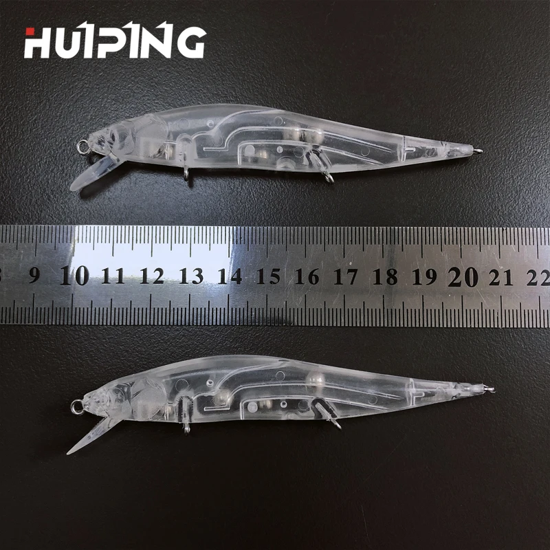 

Huiping Lures fishing 7.6g 105mm Unpainted minnow fishing Lure Blanks artificial bait Fishing minnow lure body, Transparent