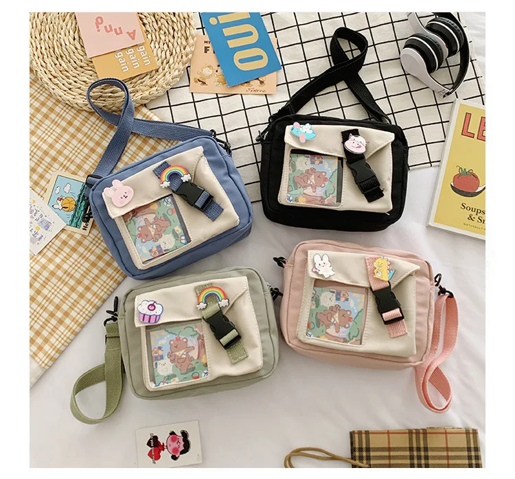 

2022 New College Style Messenger Square Bag Leisure Shoulder Bag Girlish Style Crossbody