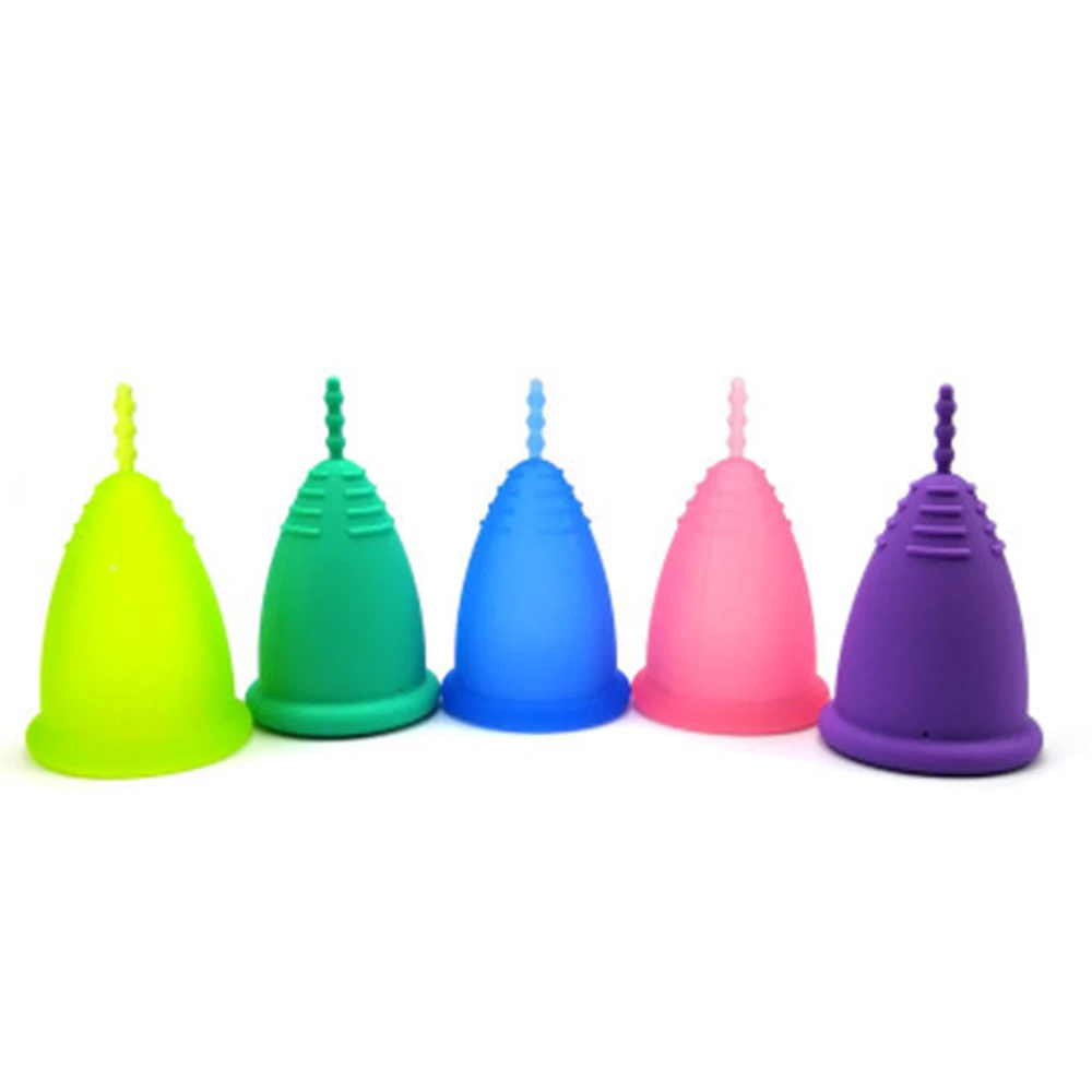 

Wholesale New Design Soft 100% Medical Grade Organic Reusable Lady Silicone Period Menstrual Cup For Women, Purple, pink, blue, green