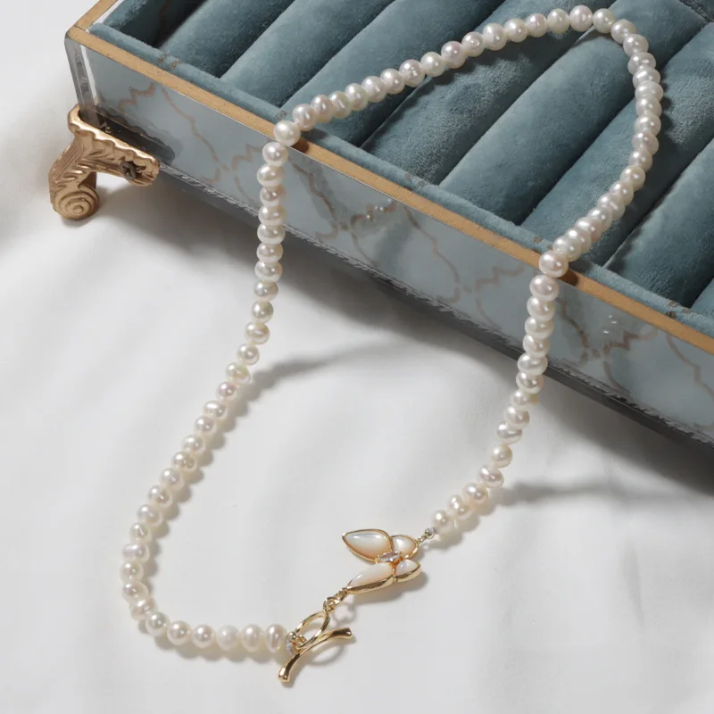 

Fresh water pearl necklace jewelry for women wholesale freshwater pearl necklace vintage bow necklace