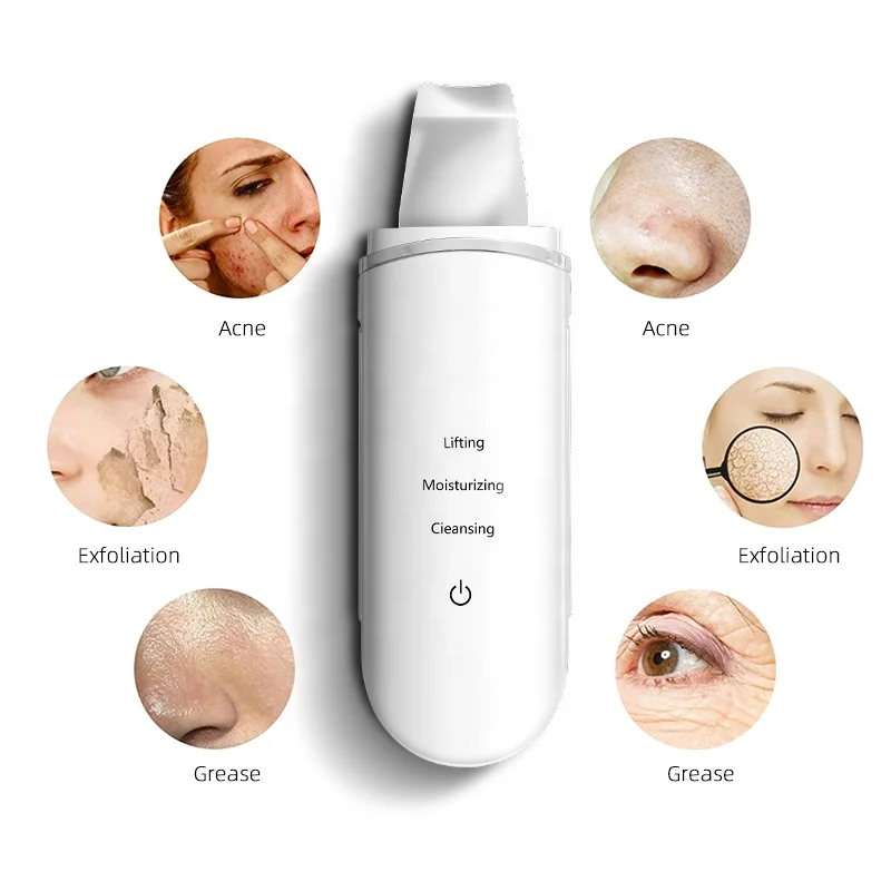 

Upgraded Face Peeling Portable Facial Ultra Sonic Skin Scrubber, White