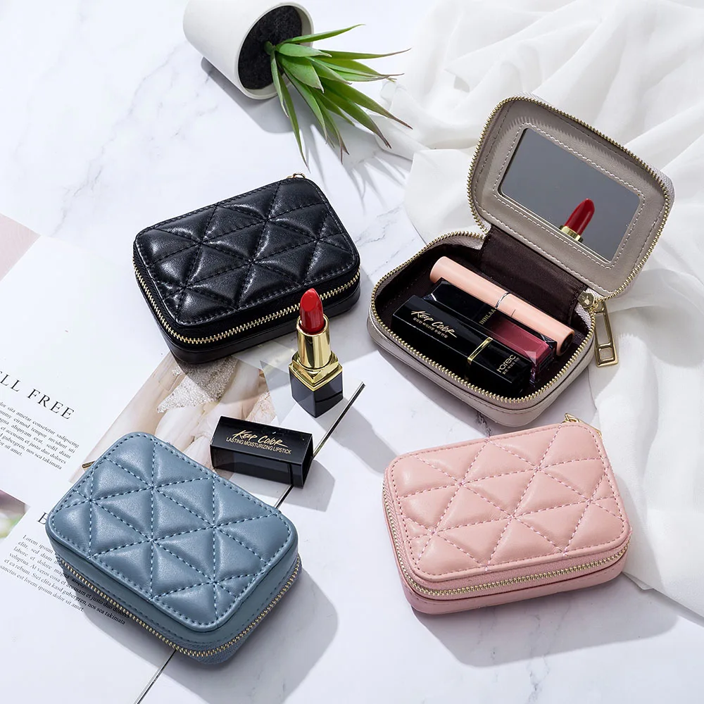 

Factory wholesale fashion coin purse for women headset bag ins2021 new popular portable cosmetic bag Lipstick bag cowhide, 5 colors