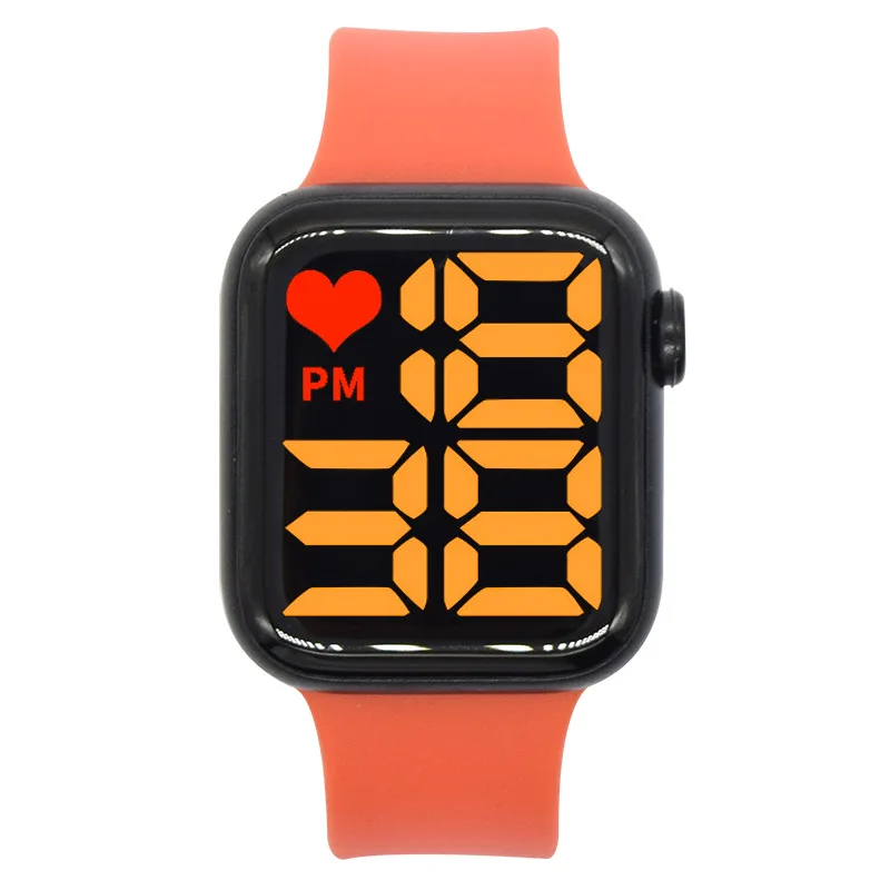 

2021 Most popular digital watch bracelet silicone square screen 50M waterproof latest hand watches 12 color fast shipping