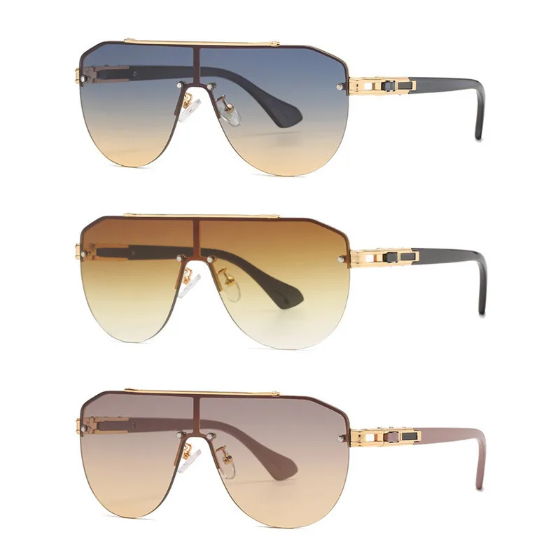 

WIIPU 2021 Fashion Vintage Gradient Aviation Sunglasses For Men Metal Rivets Design Sun Glasses UV400 Sunglasses