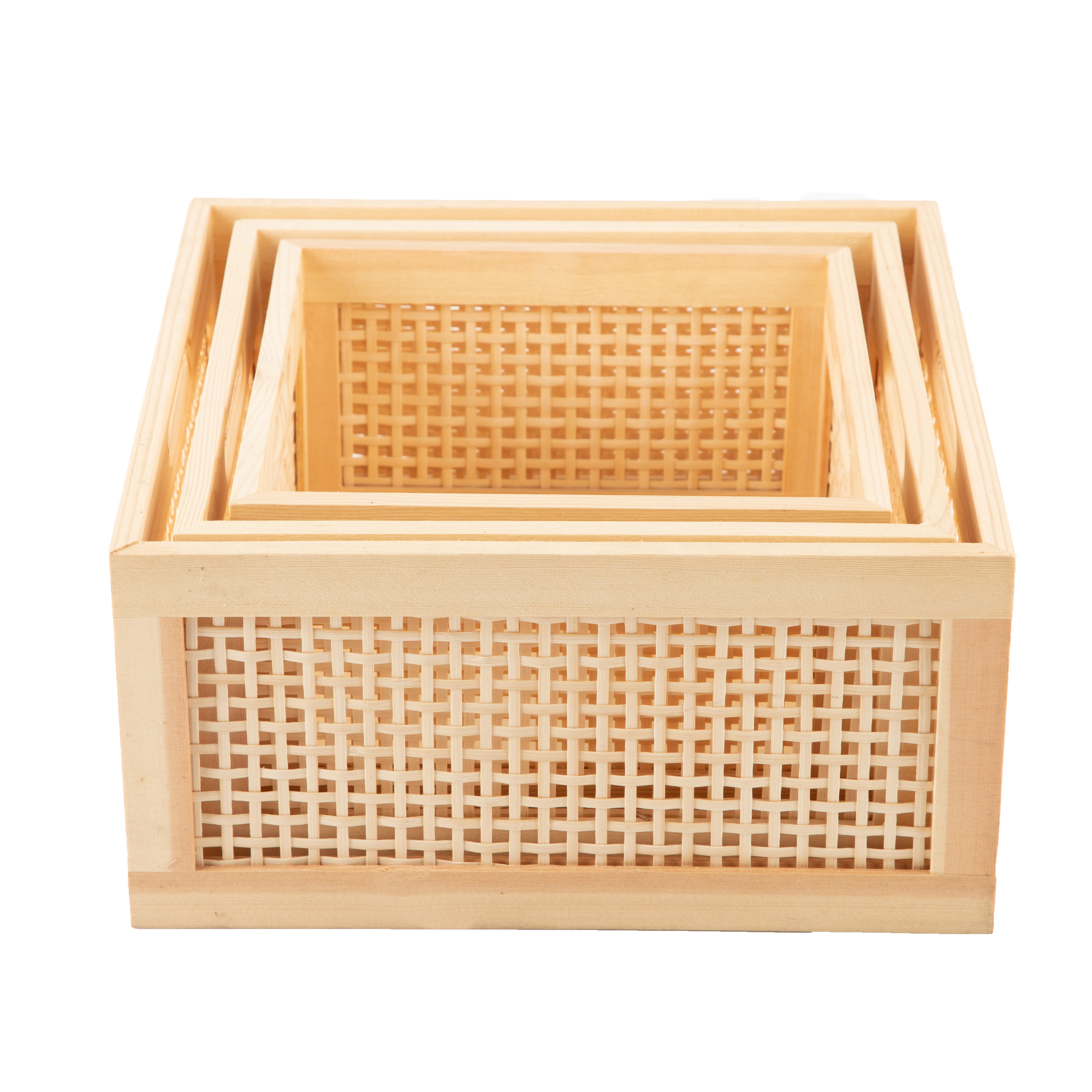 

Hot Sale Wholesale Poplar Storage Basket Hand Woven Storage Box