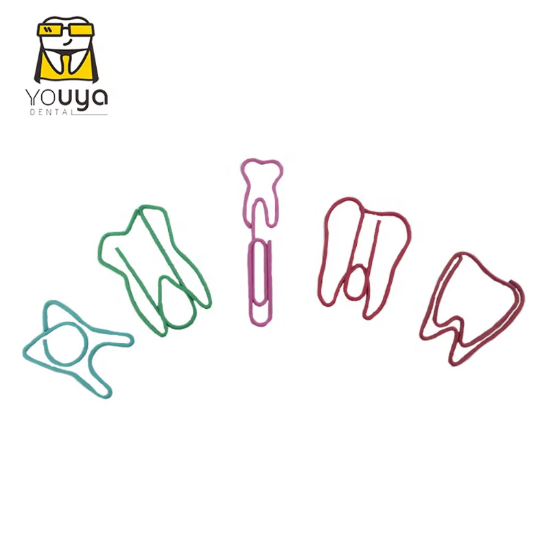 Oem Wholesale Tooth Shaped Paper Clips Metal Clips For Dental Gift