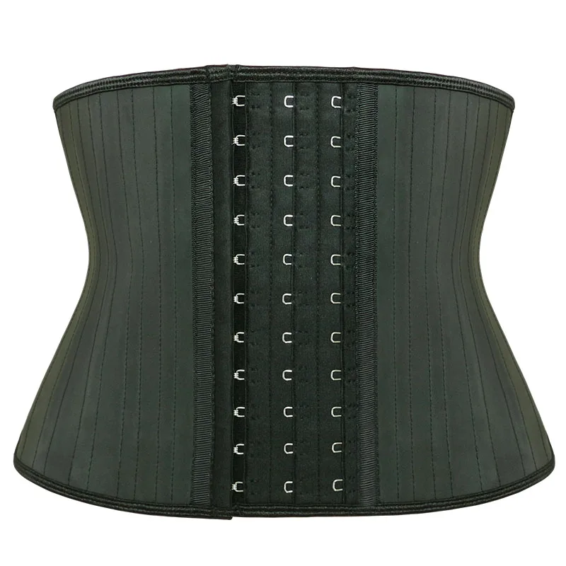 

NANBIN 25 Steel Bone Latex Corset Waist Trainer For 9 Inch Short Torso, Black