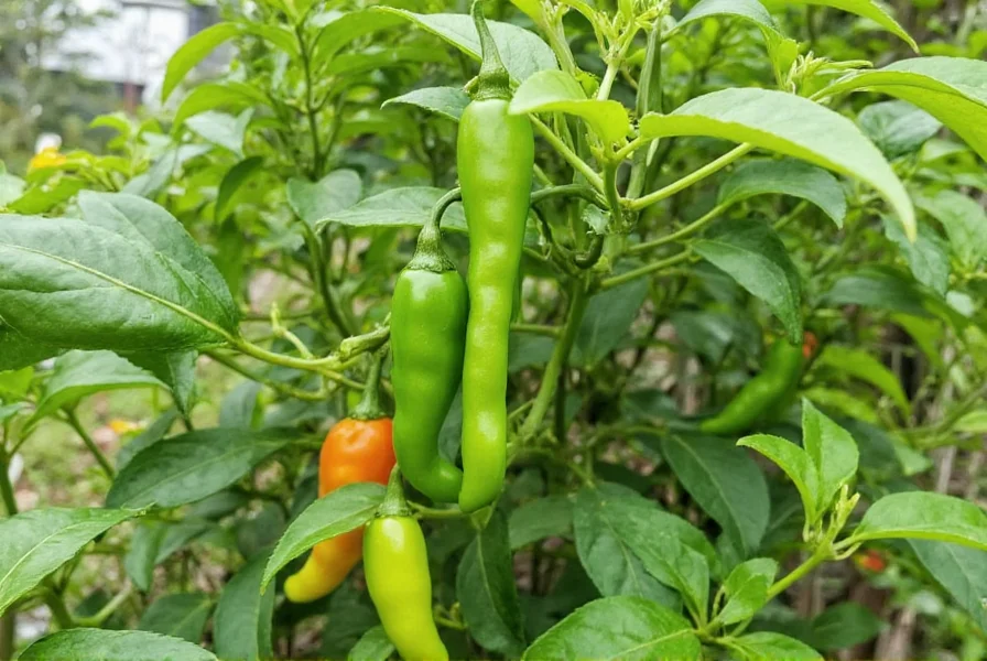 Peter Pepper chili plant showing distinctive phallic-shaped peppers growing on bushy plant in garden setting