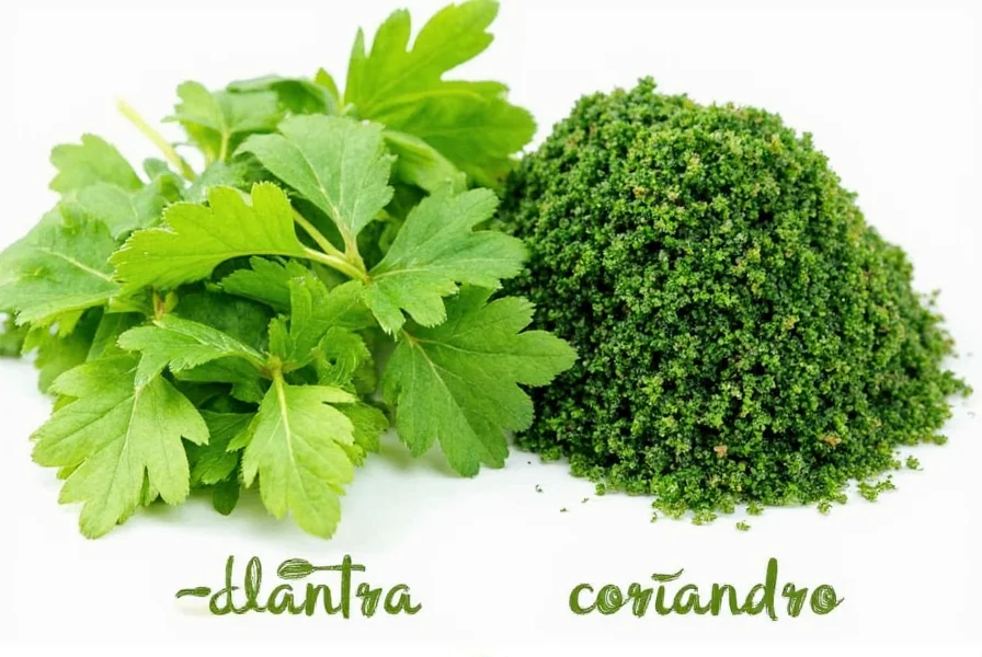 Traditioneller spanischer Markt mit Cilantro und Coriandro zum Verkauf