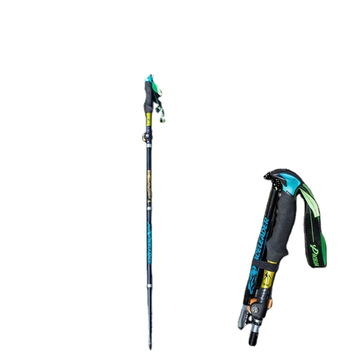 

The 5-SECTION aluminum alloy mountaineering pole is foldable and easy to carry, which is suitable for the elderly, Blue/green/purple