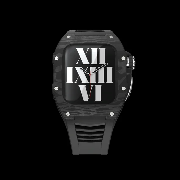

Trendy OEM Richard Mile Customized Logo Carbon Fiber Watch Case For Apple Iwatch Series 7 6 45MM 44MM Luxury Apple Watch Case, Gold/black/rose gol/gold