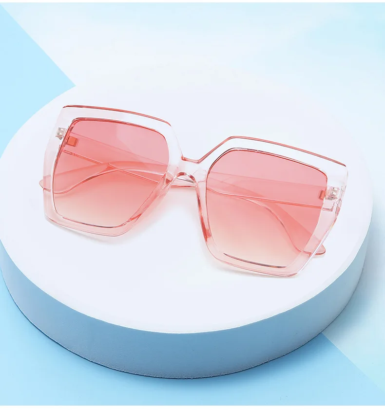 

Hot Selling Personality Sunglasses UV400 Protection cheap Square Retro pink Gradient Sunglasses