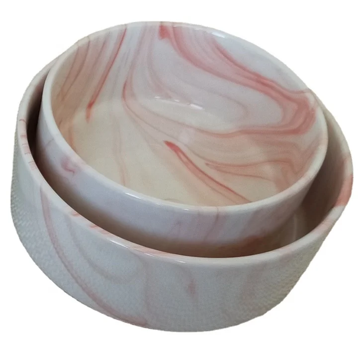 

Factory export cheap price korean style marble stone effect 5 inch 5.5 inch ceramic porcelain rice salad bowl