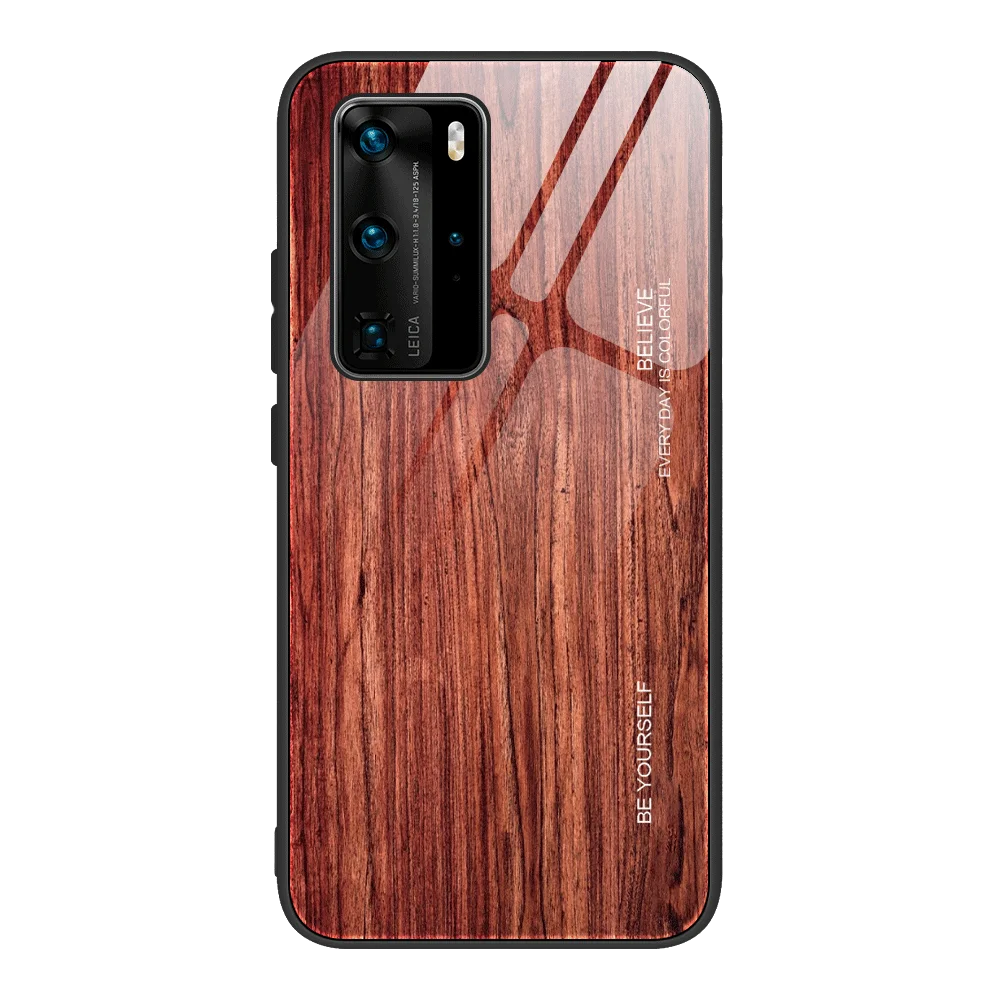 

Real me Tempered Glass Case Retro Wood Line Shockproof bags Glass Phone Cover Phone Case For Realme 6 X2 X30 X50 T C3 C2 Case, 6 colors