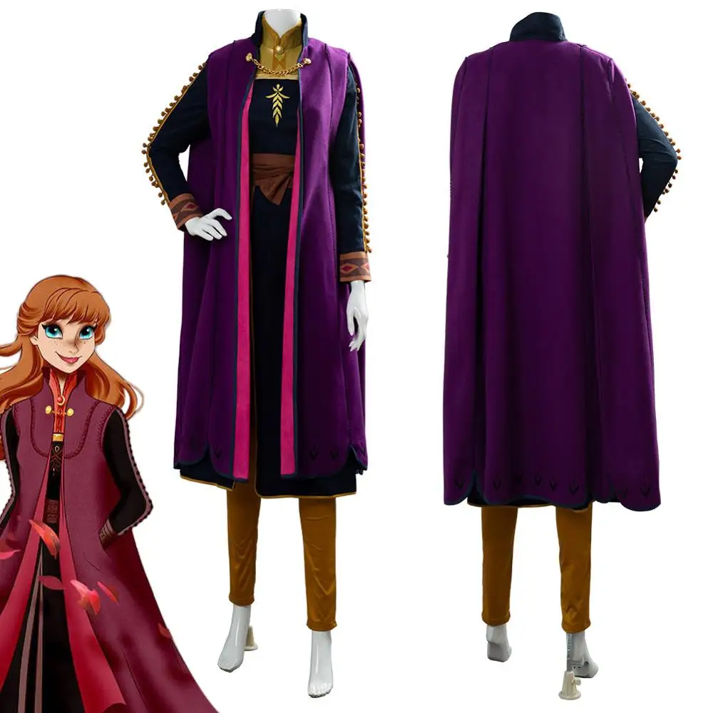 

Olaf's Adventure Anna Cosplay Costume Halloween Fancy Snow Grow Queen Princess Costume Elsa Anna Dress Adult outfits