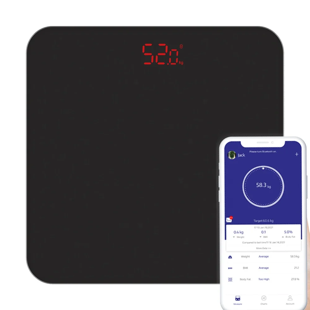 

High Quality Electronic Weight Digital LED Bathroom OEM Body Scale, Black