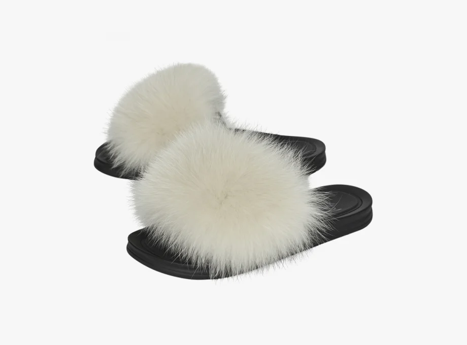 slip on furry slippers