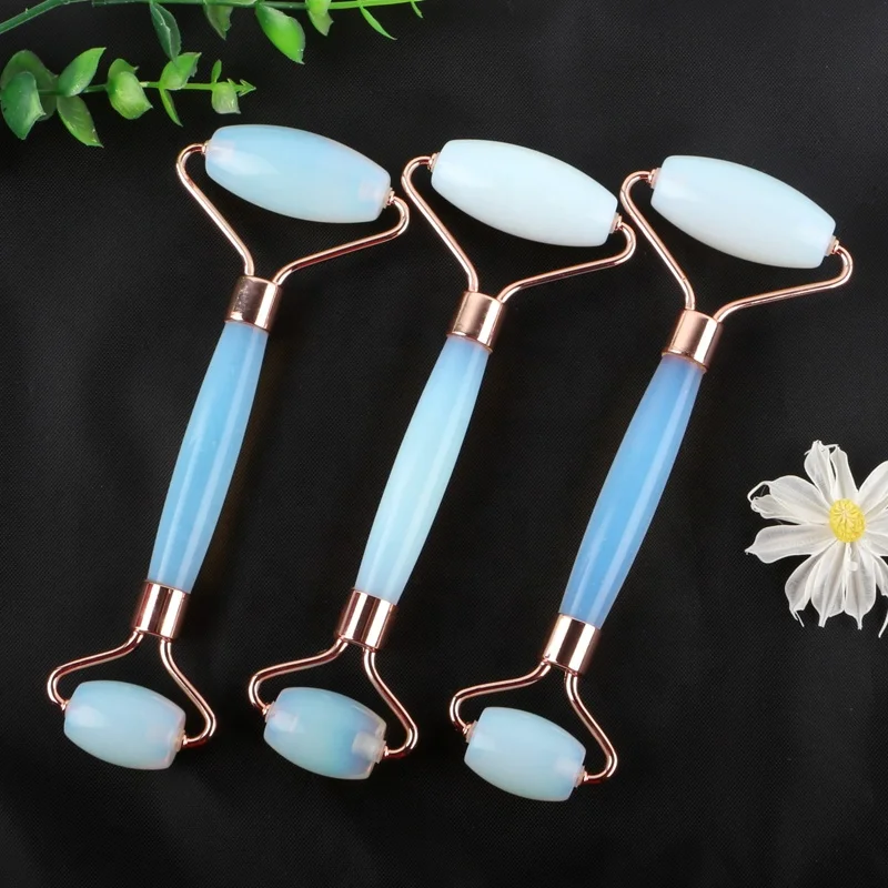 

Anti-aging jade facial roller opal jade gua sha beauty skin care facial massage tool white opal roller for Face