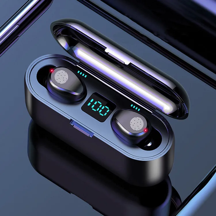 

waterproof wireless headphones earphone auriculares earbuds audifonos tws f9 with 2000mAh power bank