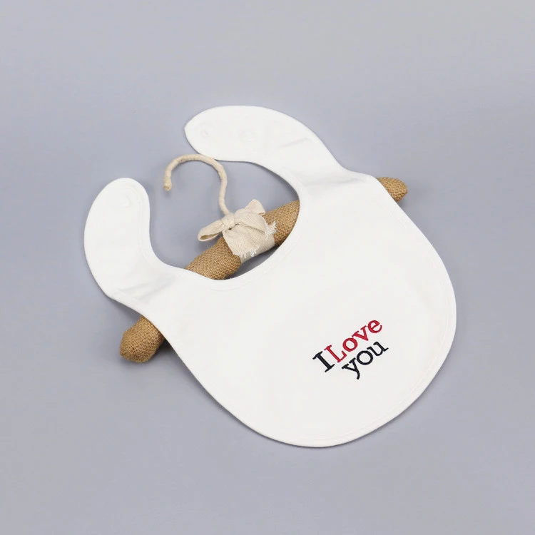 Wholesale Organic Cotton White Color Ecofriendly Flattering Baby Bibs