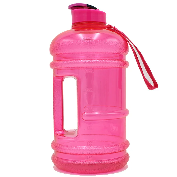 

Custom logo 2.2L large Sports water bottle GYM gallon water jug bottle Plastic Water Bottle With handle, Customized color acceptable