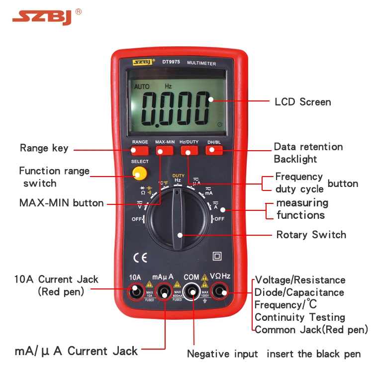 Dt9975 High-precision Digital Multimeter Anti-burning Dc/ac Voltage ...