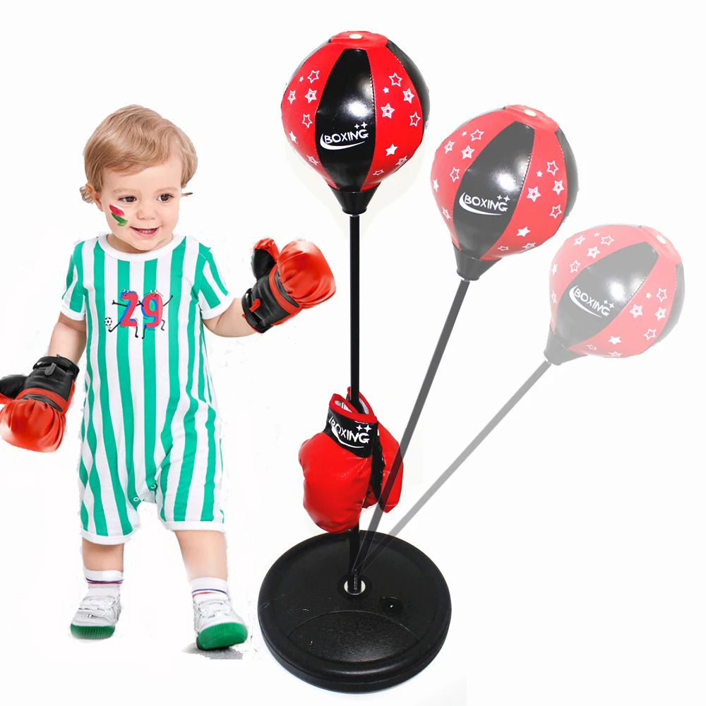 

CHRT Wholesale 80-110cm Adjustable Height Round Base Inflatable Freestanding Punching Bag for Kids Boxing, Red